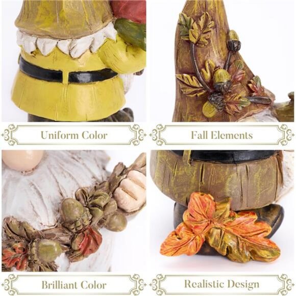 5.5" Fall Gnomes Table Decor for Home, Set of 3 Autumn Decorations Garden Gnomes - Picture 5 of 6